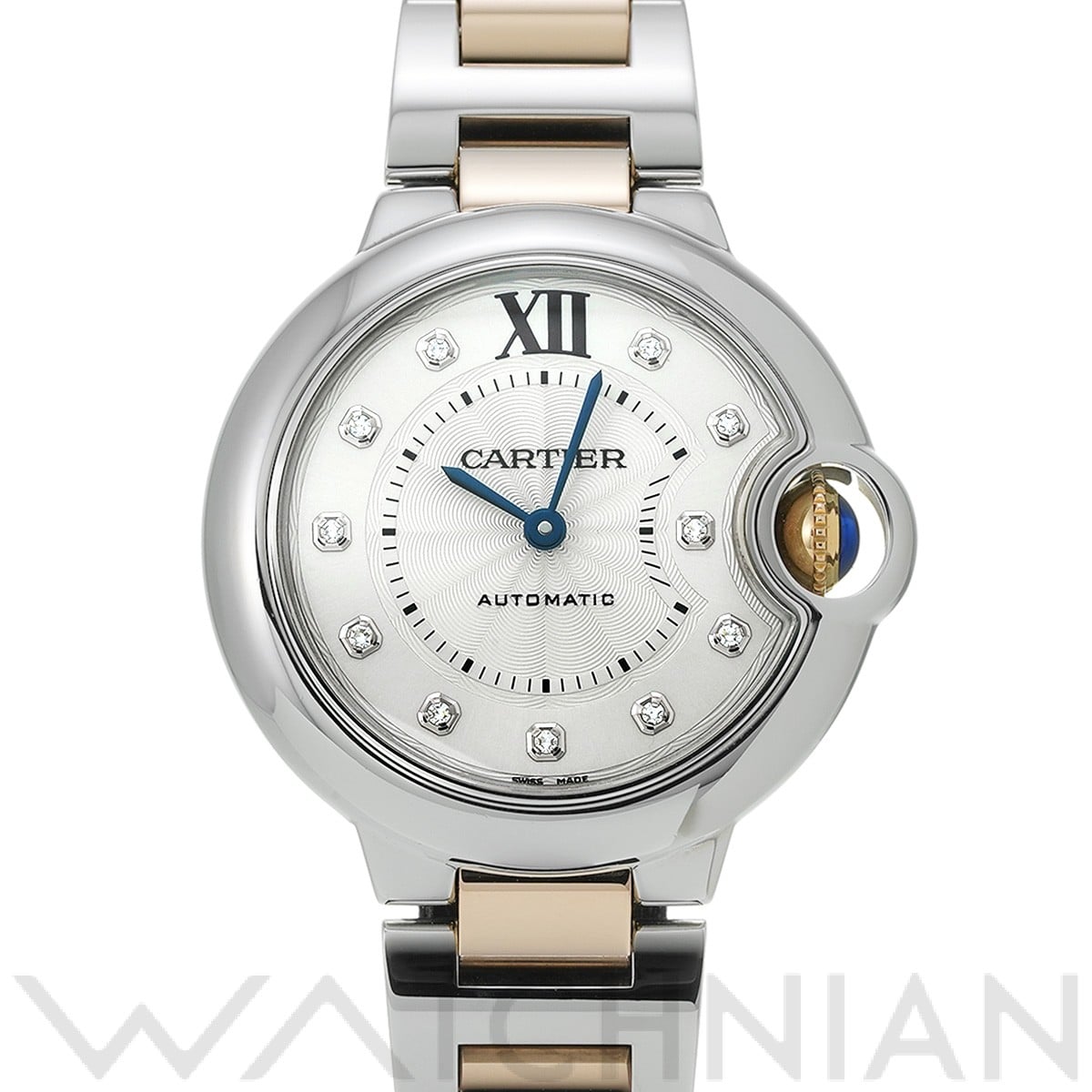 カルティエ バロンブルー ドゥ カルティエ 33mm WE902044 シルバー/ダイヤモンド ユニセックス 時計 【中古】【wristwatch】