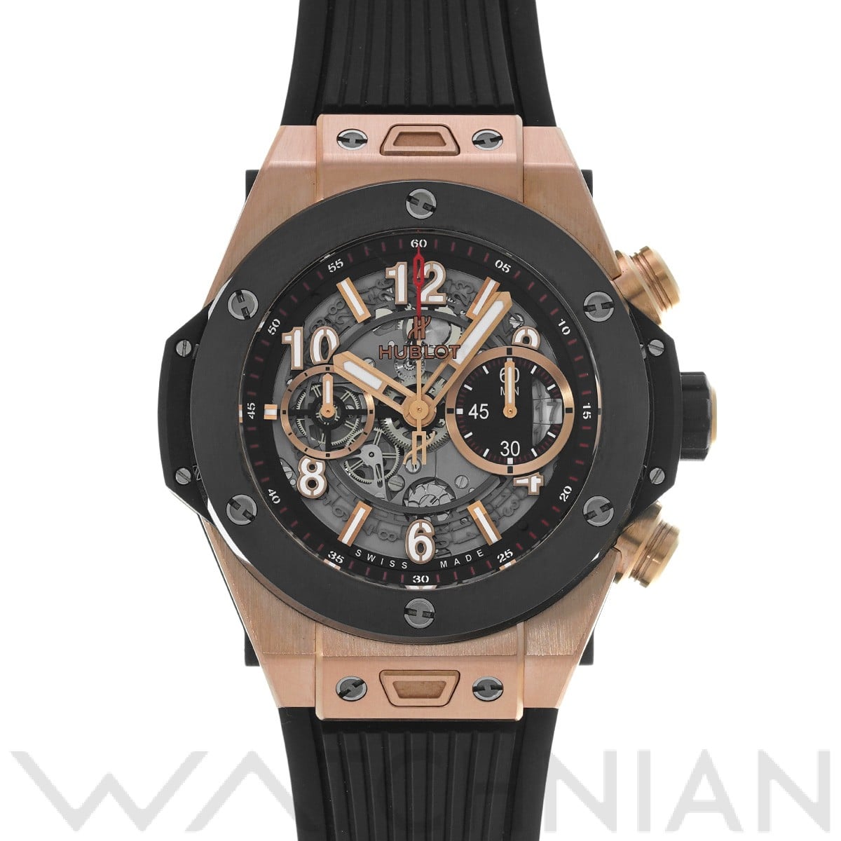 ウブロ / HUBLOT ビッグバン ウニコ キングゴールド セラミック 411.OM.1180.RX マットブラックスケルトン メンズ 時計 【中古】【wristwatch】