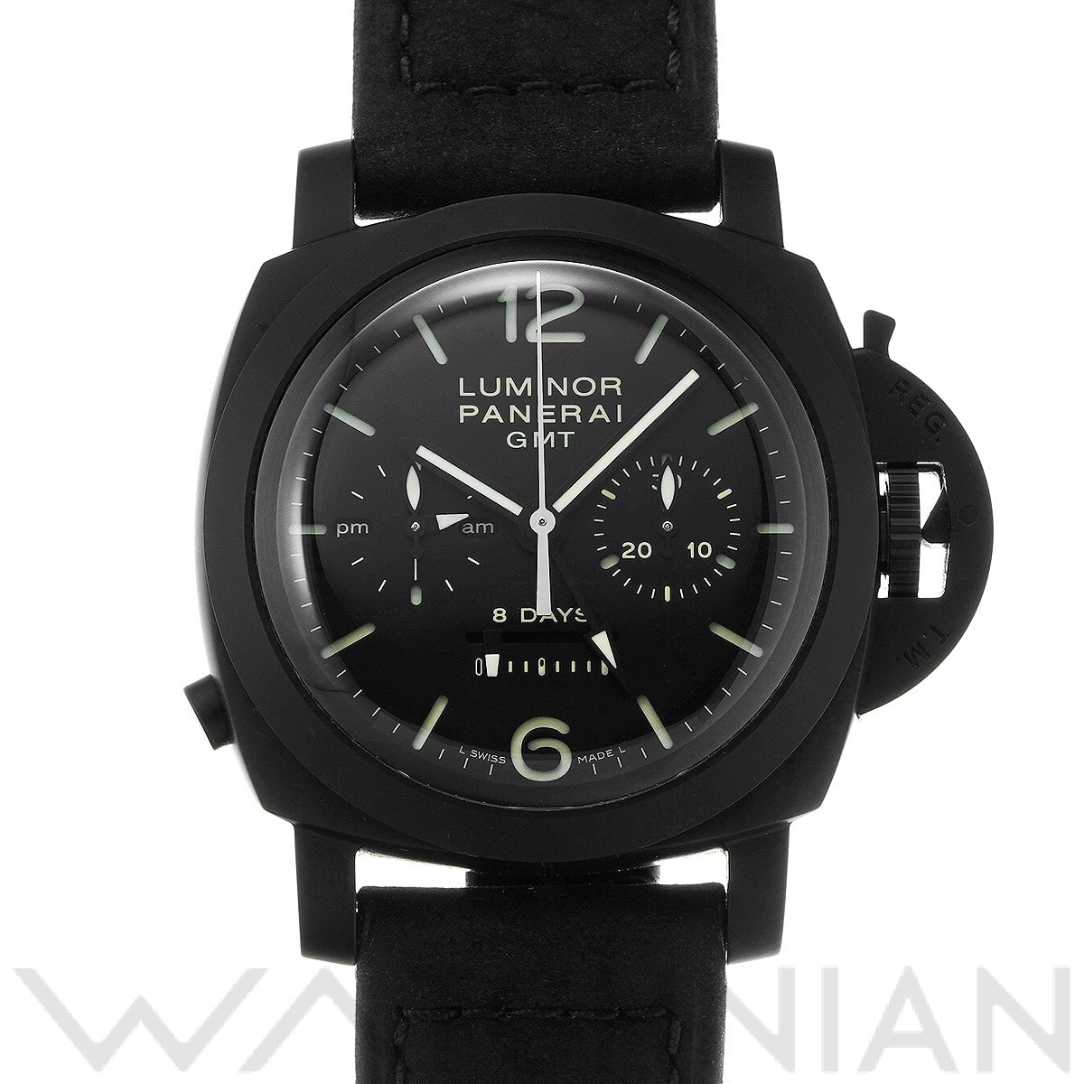 パネライ / PANERAI ルミノール 1950 クロノ モノプルサンテ 8デイズ GMT チェラミカ PAM00317 ブラック メンズ 時計 【中古】【wristwatch】