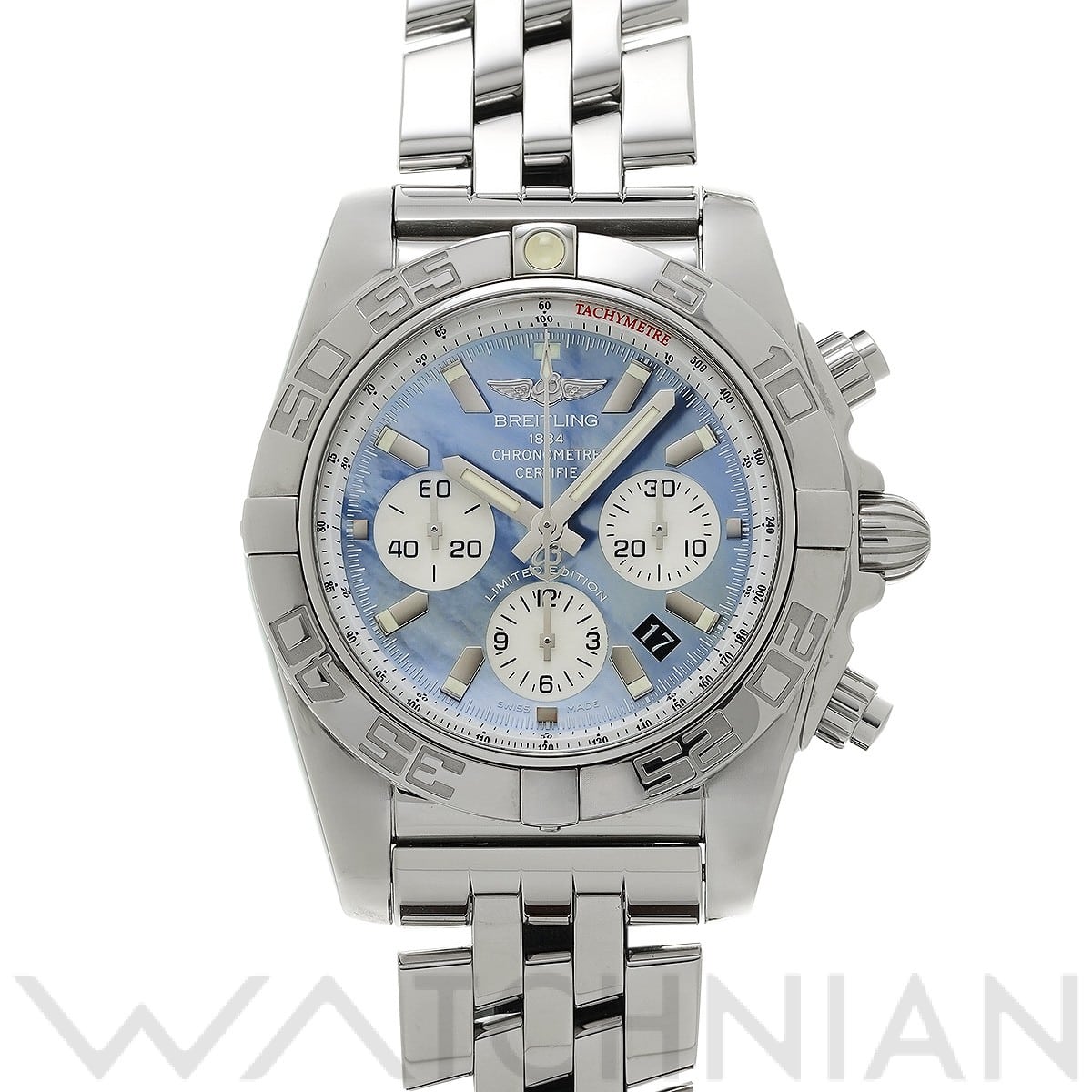 ブライトリング / BREITLING クロノマット 44 ブルーマザーオブパール AB01103C/BC48 ブルーシェル/シルバー メンズ 時計 【中古】【wristwatch】