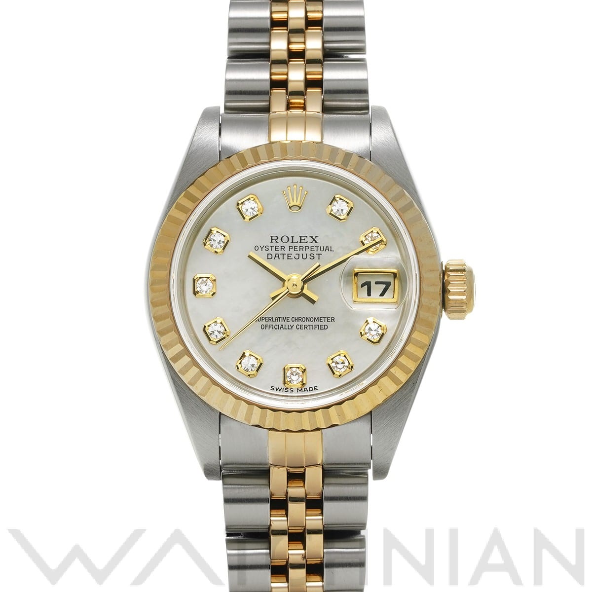 ロレックス デイトジャスト 79173NG ホワイトシェル/ダイヤモンド レディース 時計 【中古】【wristwatch】