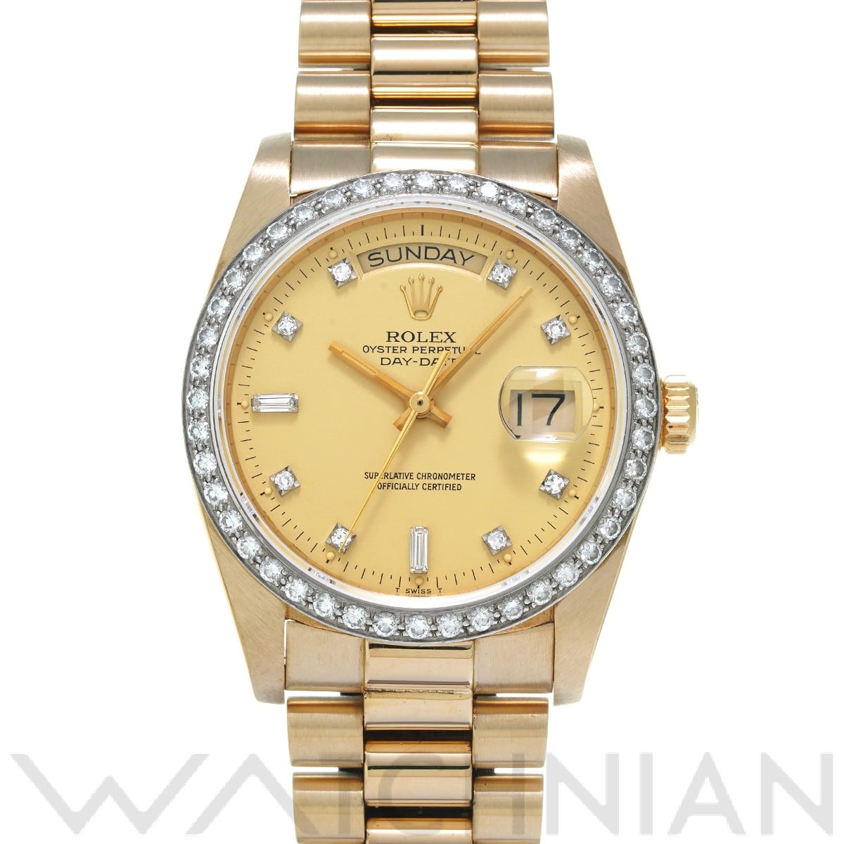 ロレックス デイデイト 18048A シャンパン/ダイヤモンド メンズ 時計 【中古】【wristwatch】