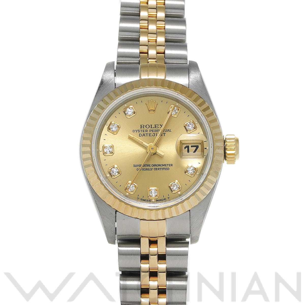 ロレックス デイトジャスト 69173G シャンパン/ダイヤモンド レディース 時計 【中古】【wristwatch】