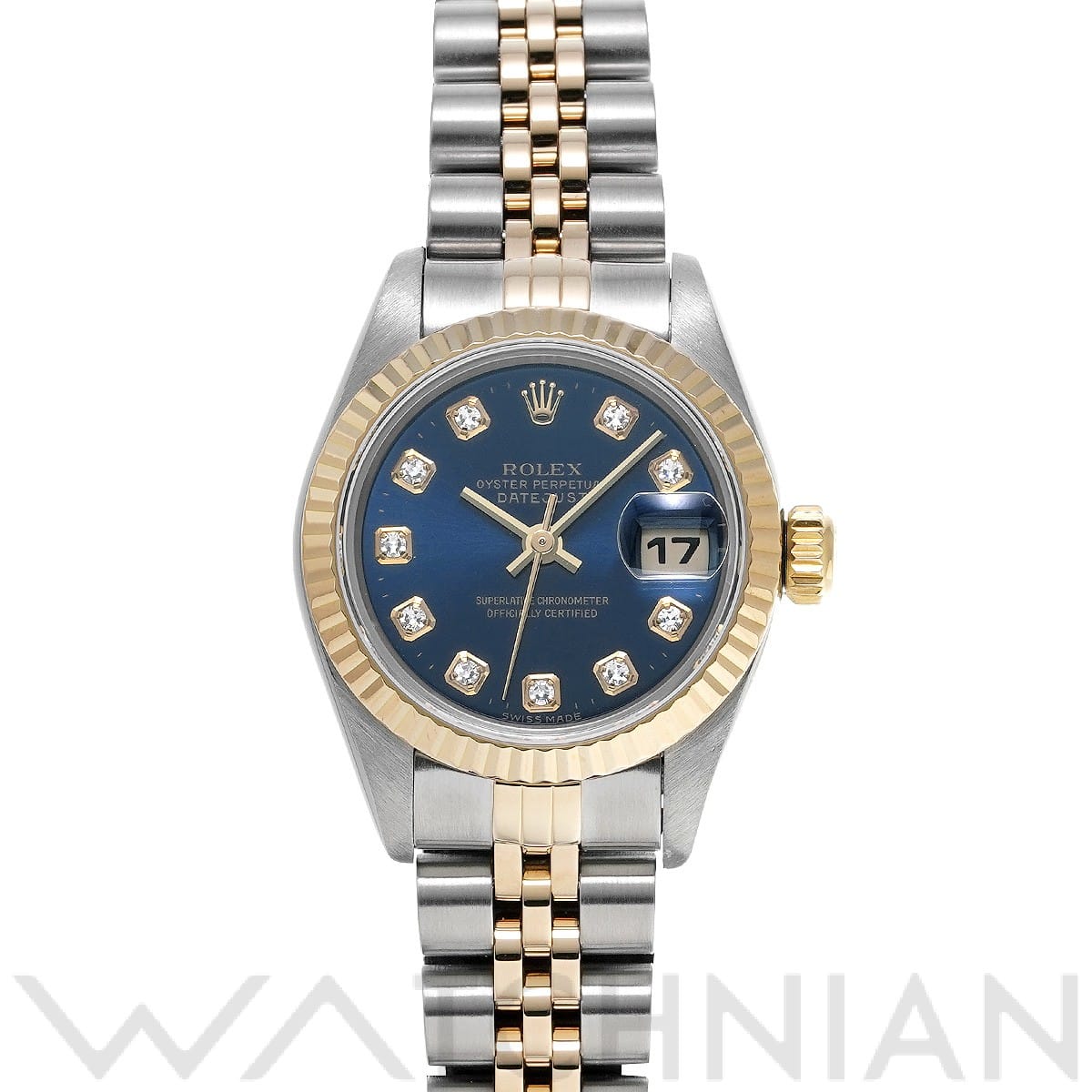 ロレックス デイトジャスト 69173G ブルー/ダイヤモンド レディース 時計 【中古】【wristwatch】