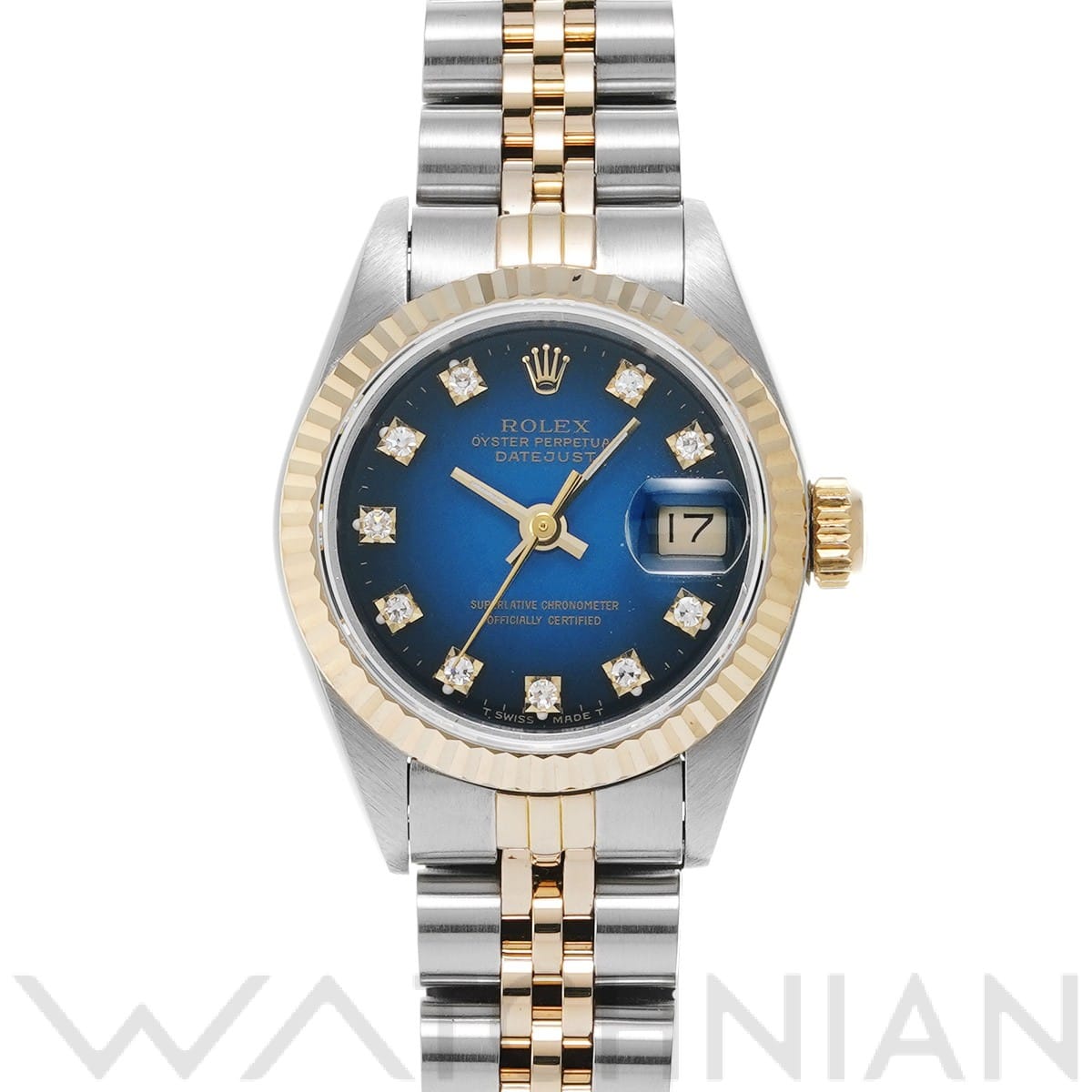 ロレックス デイトジャスト 69173G ブルー・グラデーション/ダイヤモンド レディース 時計 【中古】【wristwatch】