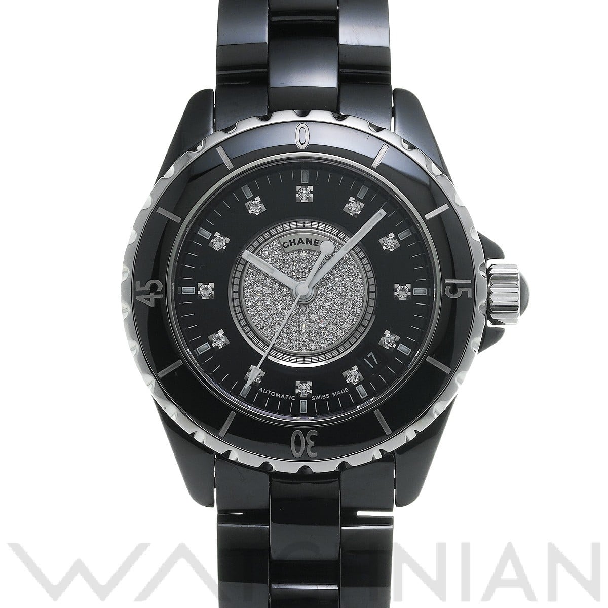 シャネル / CHANEL J12 38MM H1757 ブラック/ダイヤモンド メンズ 時計 【中古】【wristwatch】