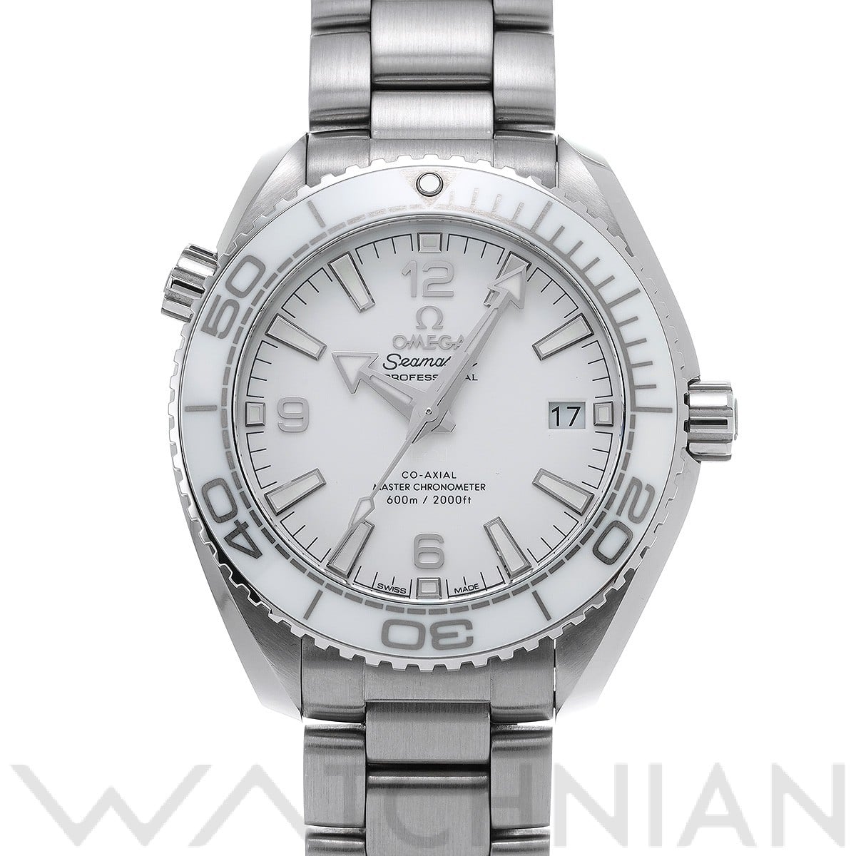オメガ シーマスター プラネットオーシャン 600 コーアクシャル マスタークロノメーター 215.30.40.20.04.001 ホワイト メンズ 時計 【中古】【wristwatch】