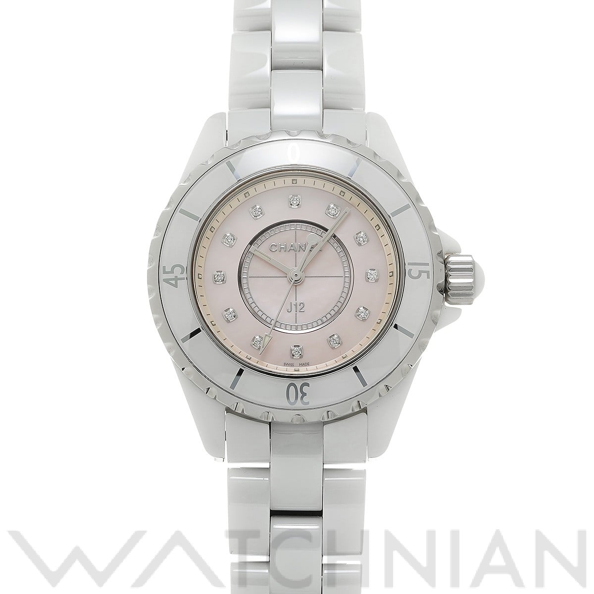 シャネル / CHANEL J12 33MM H5513 ピンクシェル/ダイヤモンド レディース 時計 【中古】【wristwatch】