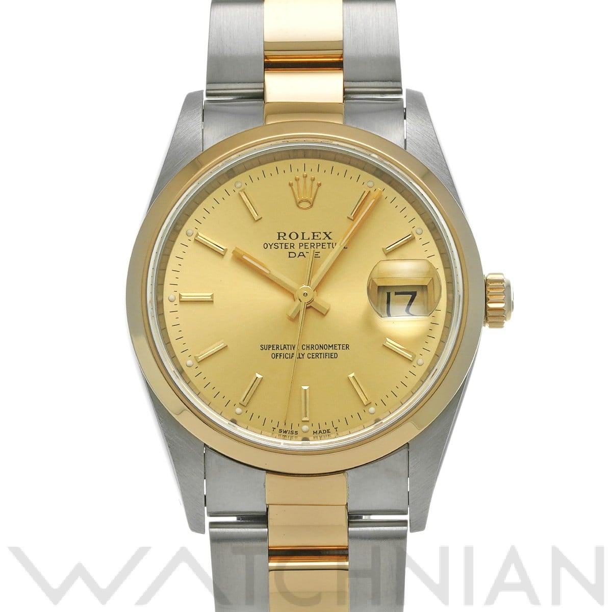 ロレックス オイスターパーペチュアル デイト 15203 シャンパン メンズ 時計 【中古】【wristwatch】