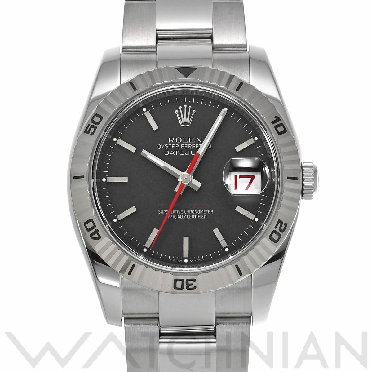 ロレックス デイトジャスト ターノグラフ 116264 ブラック メンズ 時計 【中古】【wristwatch】