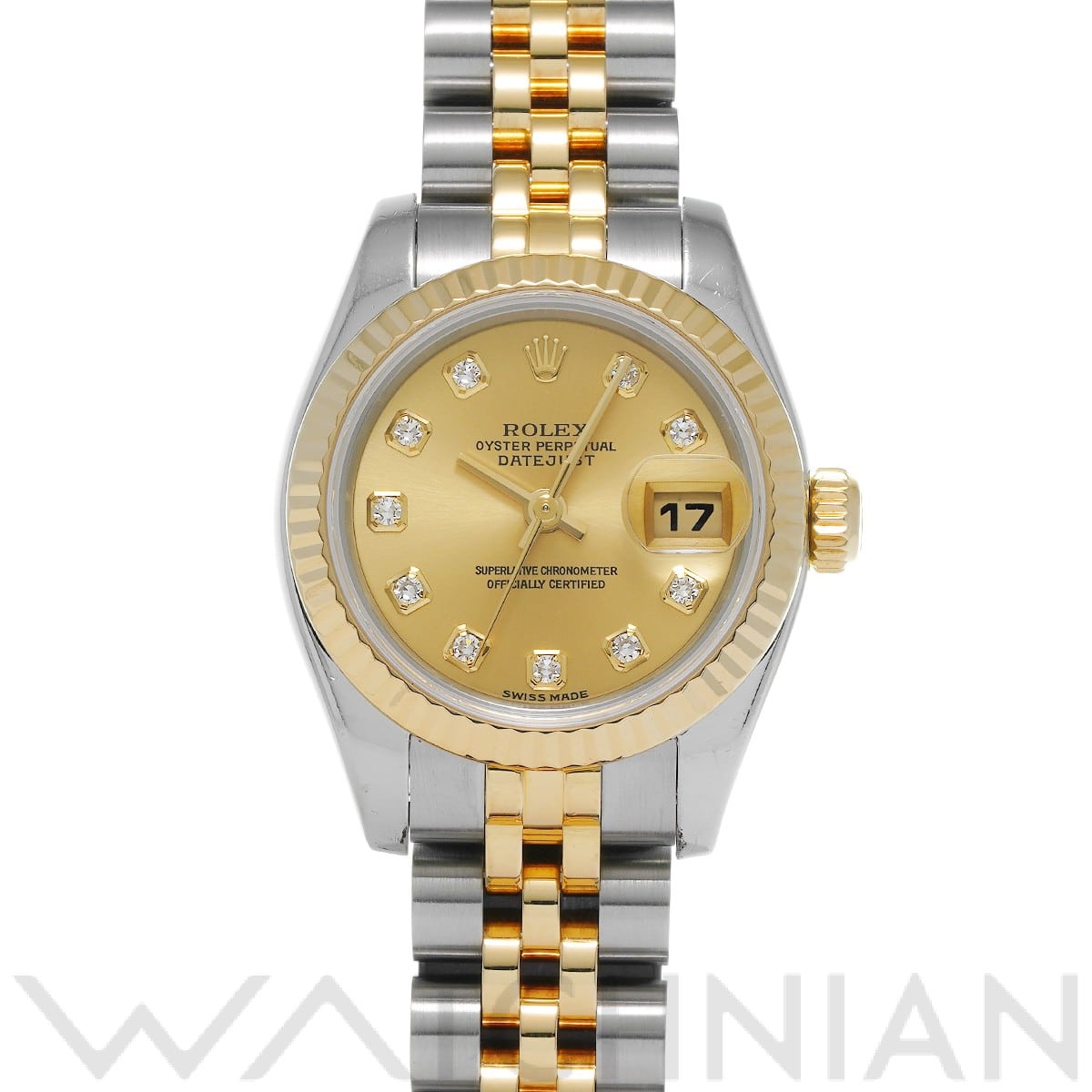 ロレックス レディ デイトジャスト 26 179173G シャンパン/ダイヤモンド レディース 時計 【中古】【wristwatch】