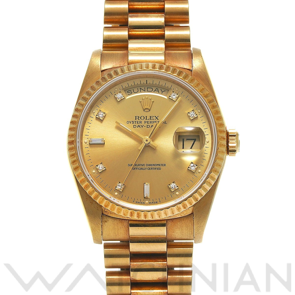 ロレックス デイデイト 36 18238A シャンパン/ダイヤモンド メンズ 時計 【中古】【wristwatch】