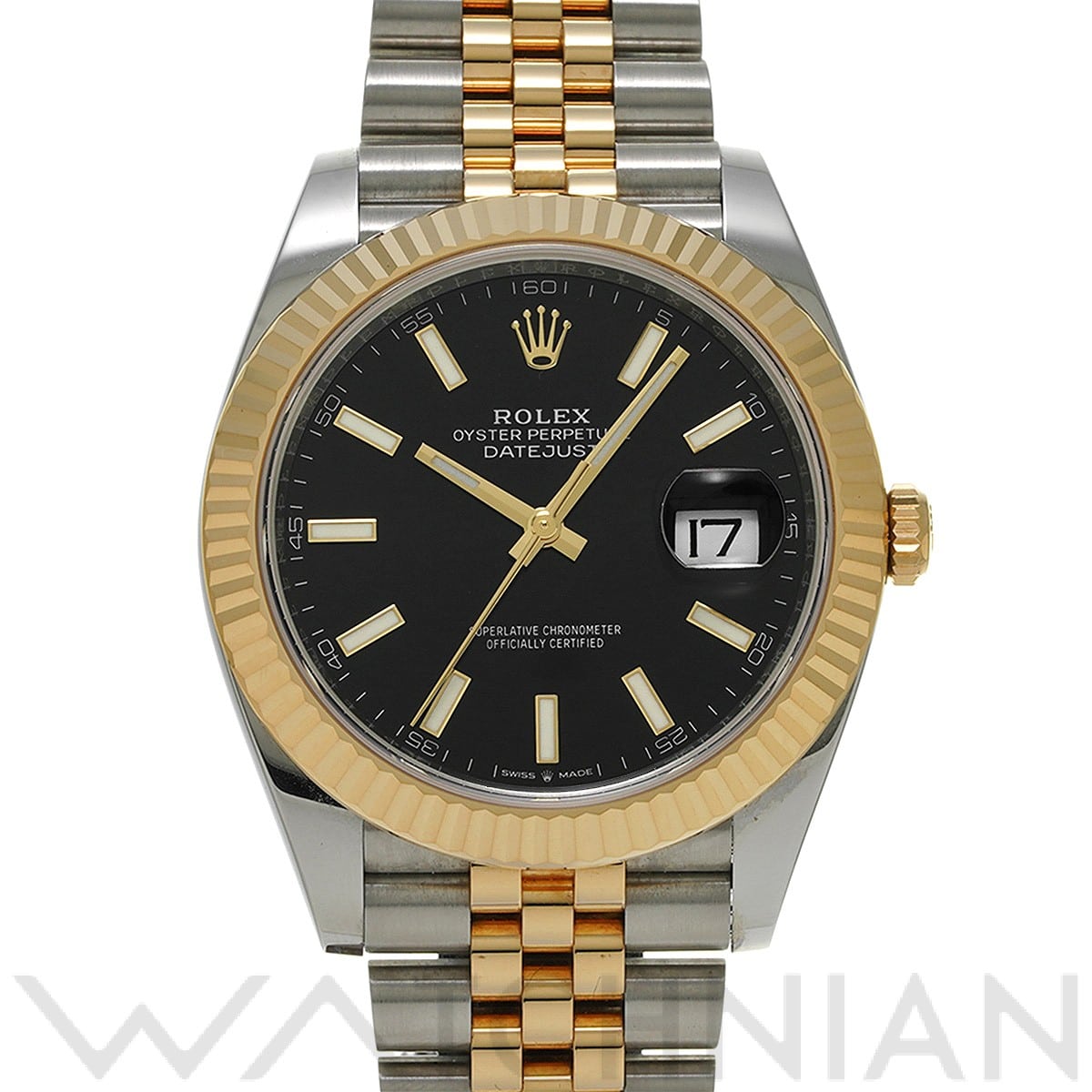 ロレックス デイトジャスト 41 126333 ブラック メンズ 時計 【中古】【wristwatch】