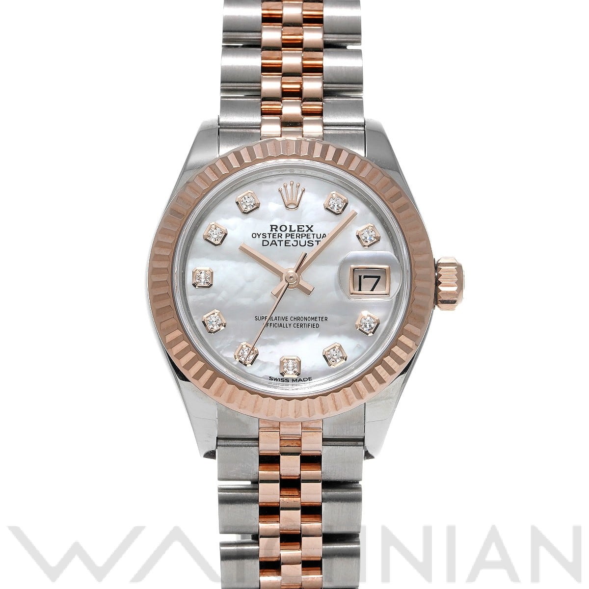 ロレックス レディ デイトジャスト 28 279171NG ホワイトシェル/ダイヤモンド レディース 時計 【中古】【wristwatch】