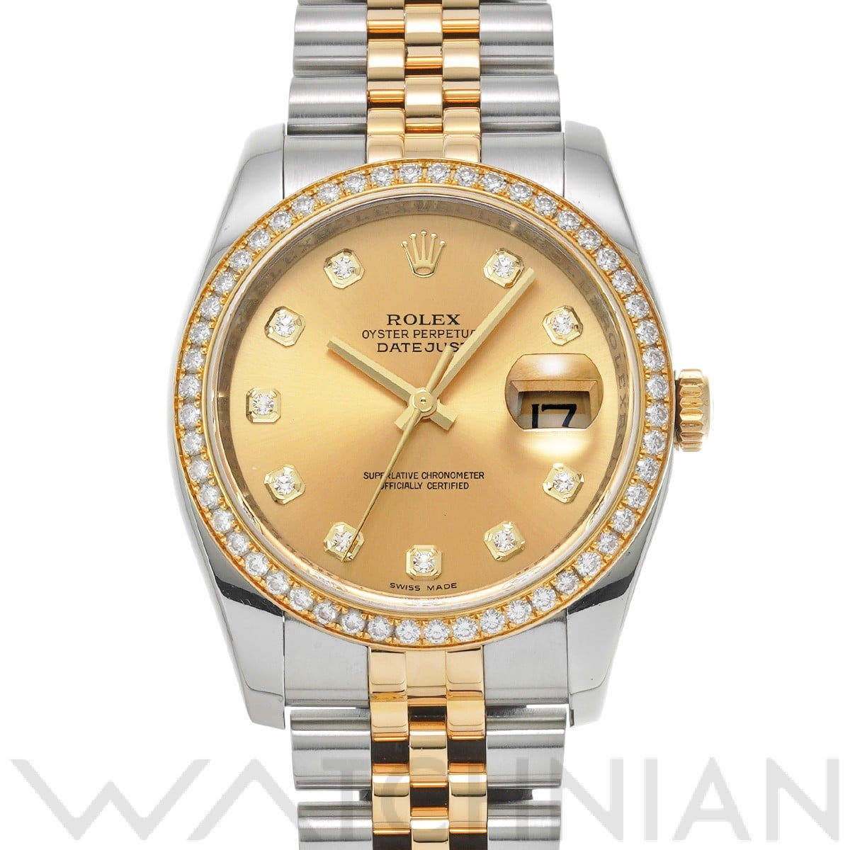 ロレックス デイトジャスト 36 116243G シャンパン/ダイヤモンド メンズ 時計 【中古】【wristwatch】