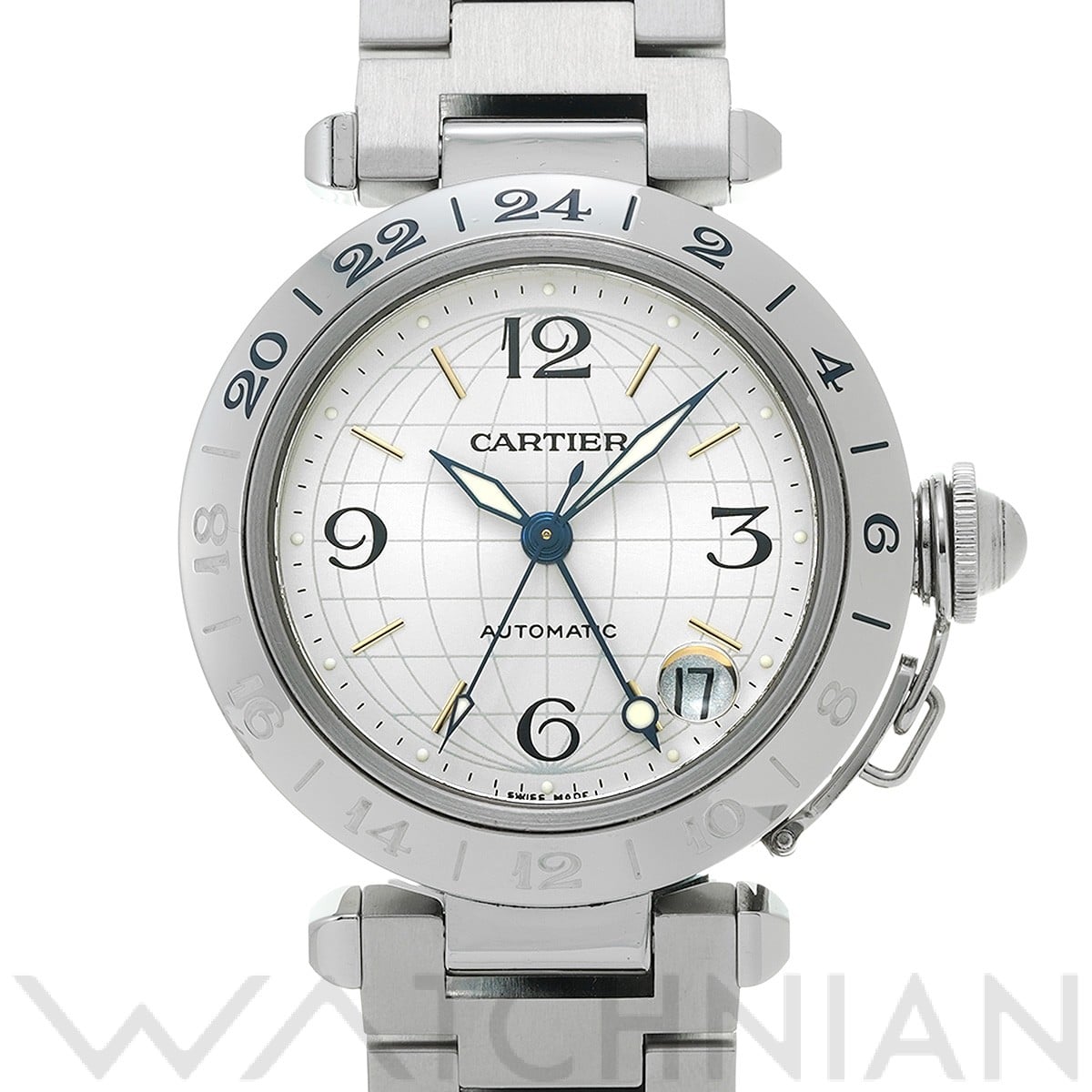 カルティエ / CARTIER パシャC メリディアン GMT W31078M7 シルバー ユニセックス 時計 【中古】【wristwatch】