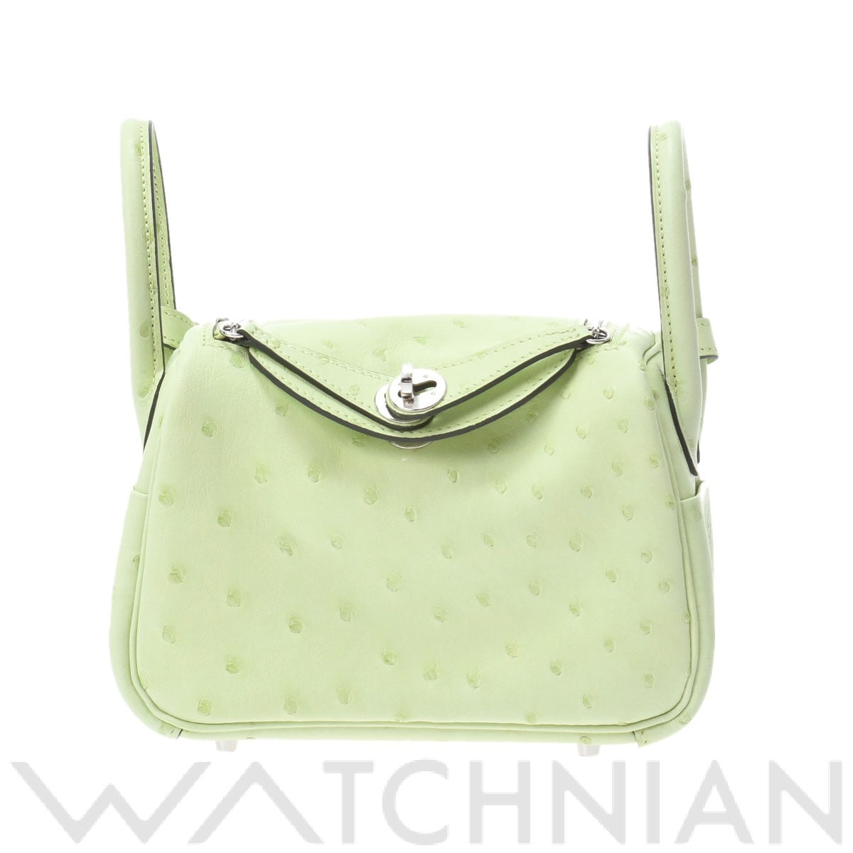 エルメス / HERMES リンディ ミニ ジョーヌブルジョン/パラジウム金具 オーストリッチ レディース バッグ 【新品】【bag】