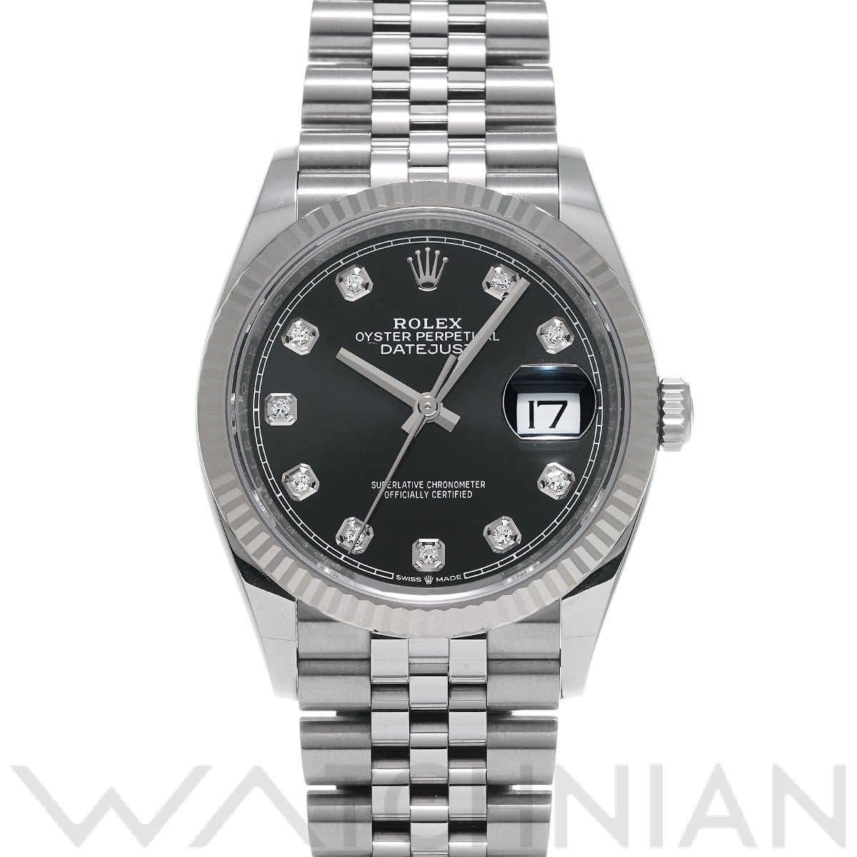 ロレックス デイトジャスト 36 126234G ブライトブラック/ダイヤモンド メンズ 時計 【中古】【wristwatch】