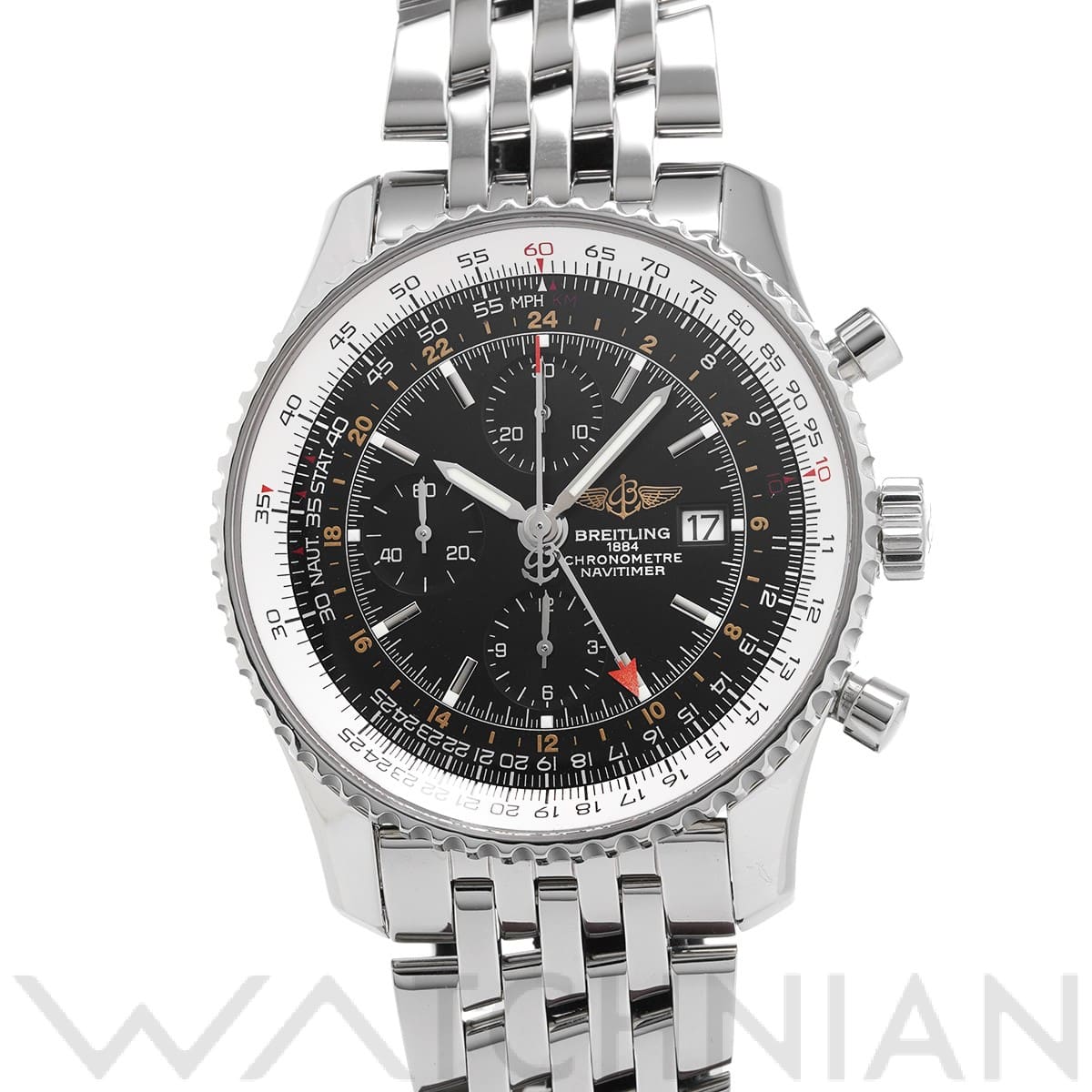 ブライトリング ナビタイマー ワールド A24322 ブラック メンズ 時計 【中古】【wristwatch】