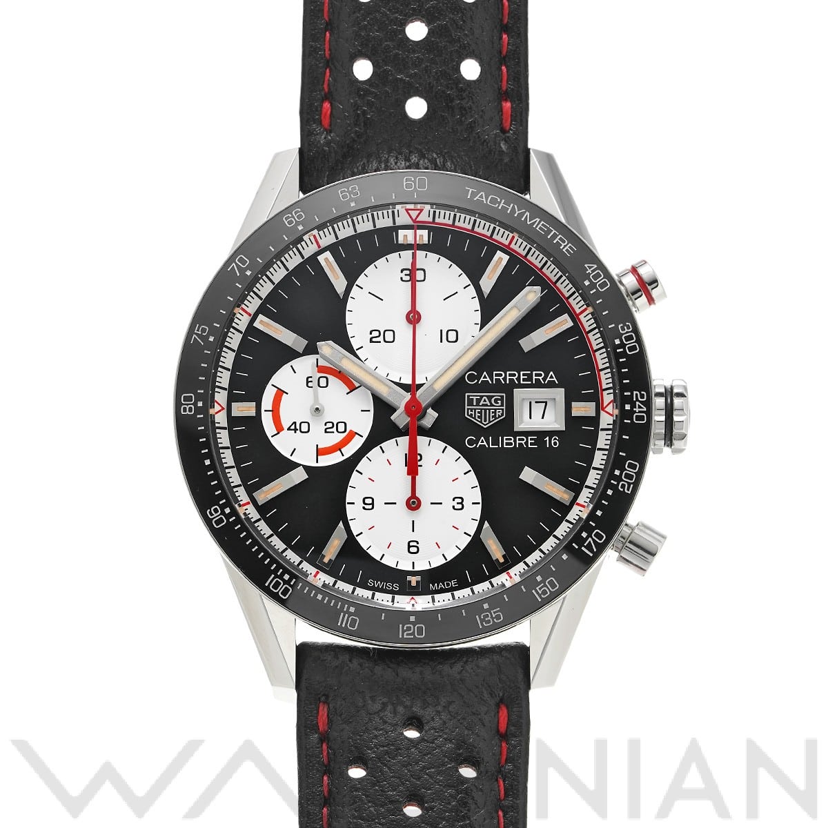 タグ ホイヤー / TAG HEUER カレラ キャリバー16 クロノグラフ CV201AP.FC6429 ブラック/ホワイト メンズ 時計 【中古】【wristwatch】