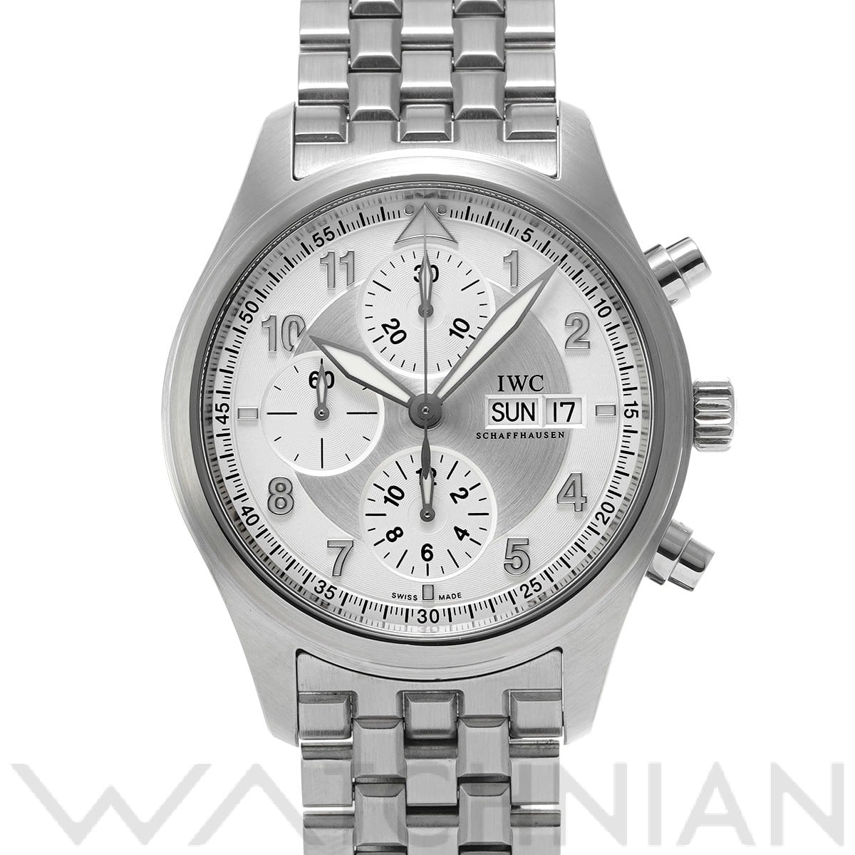 IWC パイロットウォッチ クロノグラフ スピットファイア IW371705 シルバー メンズ 時計 【中古】【wristwatch】