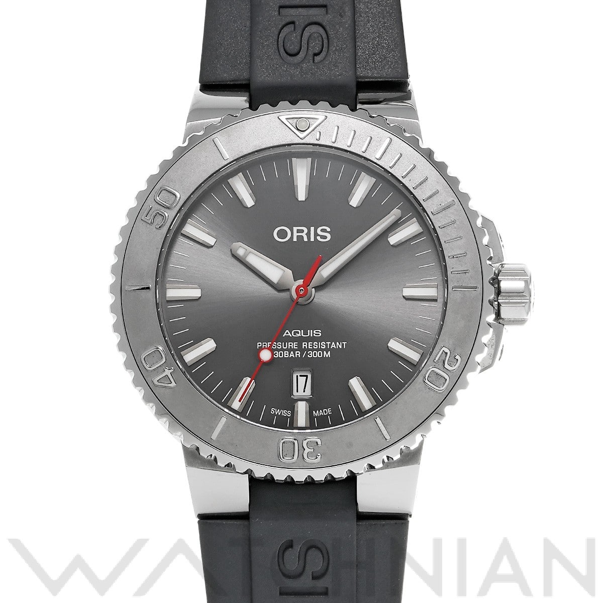 オリス / ORIS アクイス デイト レリーフ 01 733 7730 4153-07 4 24 63EB グレー メンズ 時計 【中古】【wristwatch】