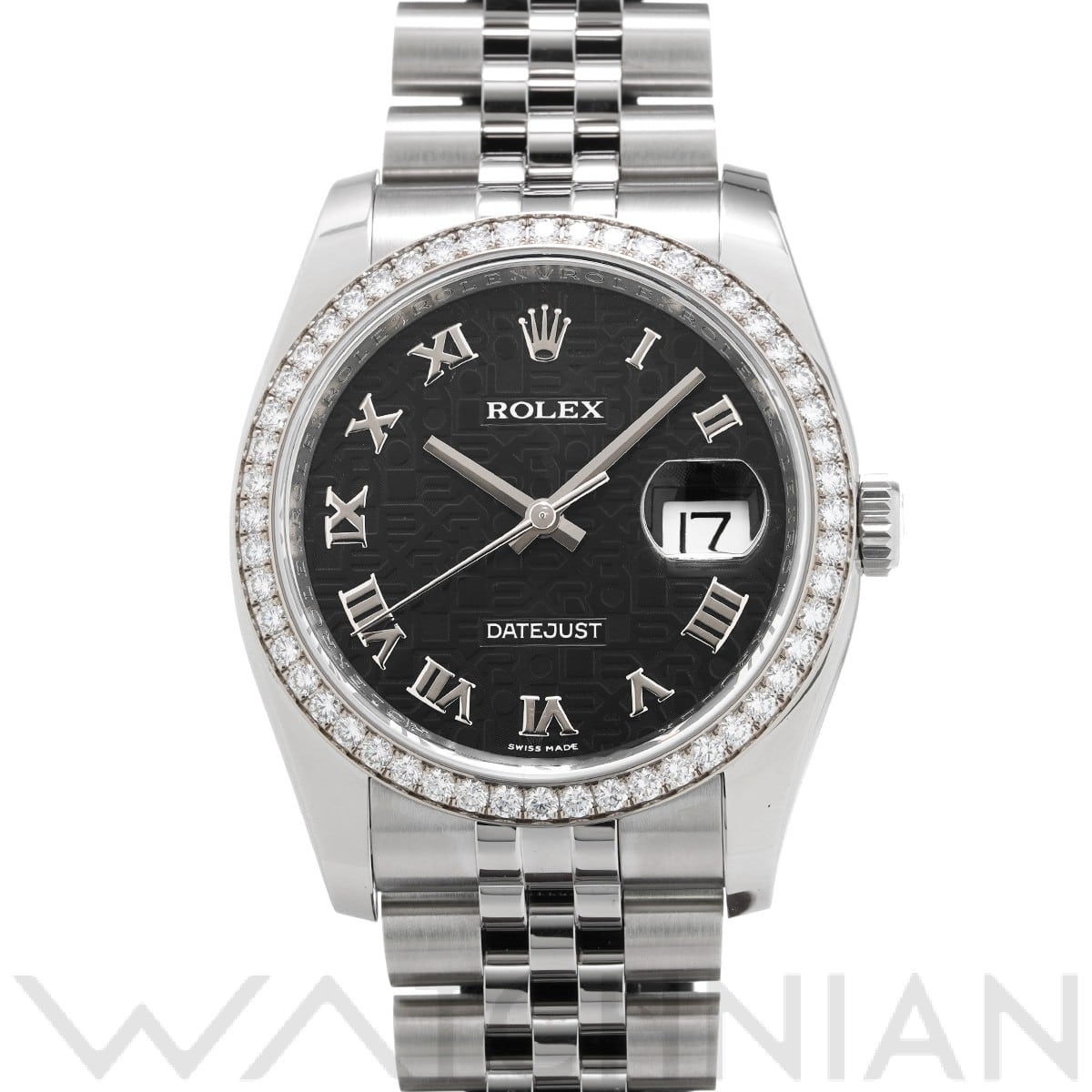 ロレックス デイトジャスト 36 116244 ブラックコンピュータ メンズ 時計 【中古】【wristwatch】