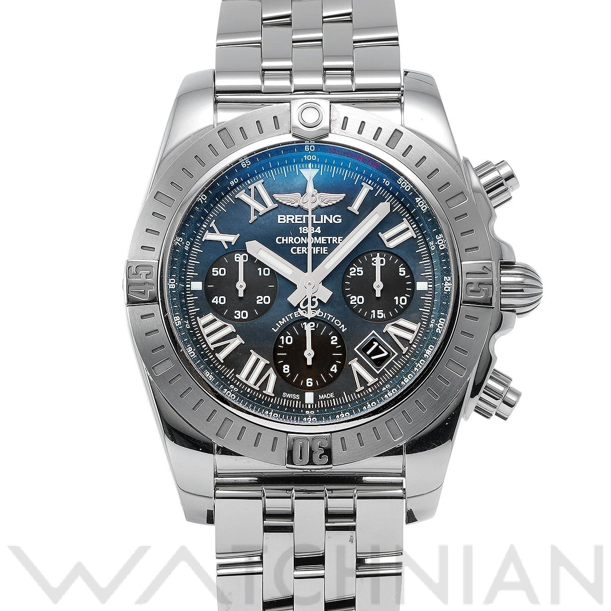 ブライトリング クロノマット JSP ローマンインデックス ブラックマザーオブパール リミテッド AB01153A1B1A1 ブラックシェル/ブラック メンズ 時計 【中古】【wristwatch】