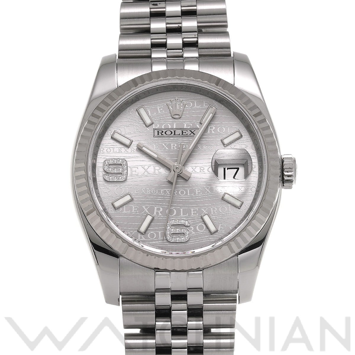 ロレックス デイトジャスト 116234 シルバーウェーブ/ダイヤモンド メンズ 時計 【中古】【wristwatch】