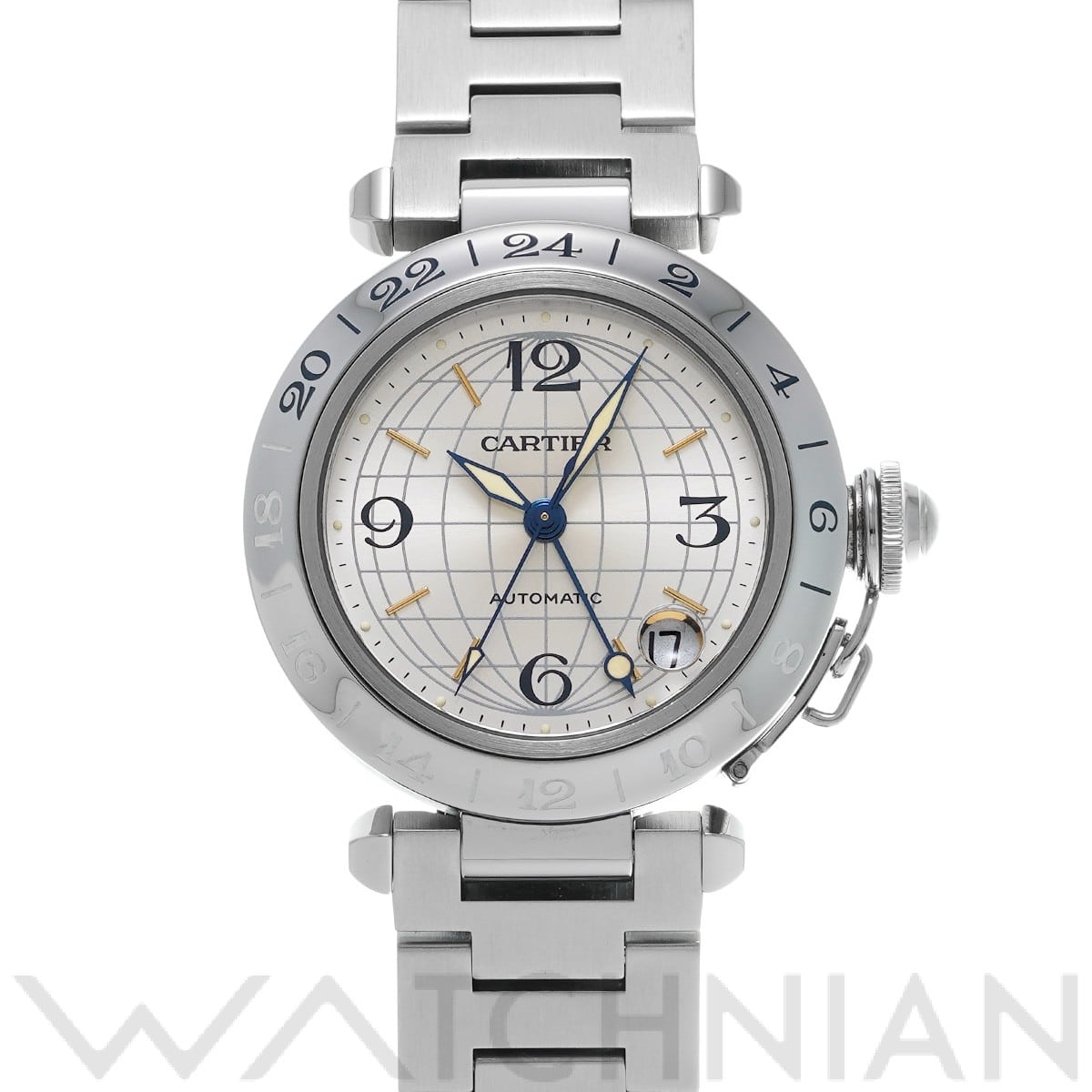 カルティエ / CARTIER パシャC メリディアン GMT W31029M7 シルバー ユニセックス 時計 【中古】【wristwatch】