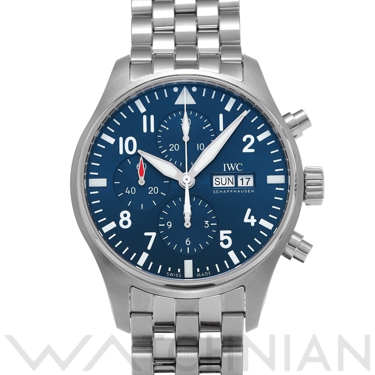 IWC パイロットウォッチ クロノグラフ プティ・プランス IW377717 ブルー メンズ 時計 【中古】【wristwatch】