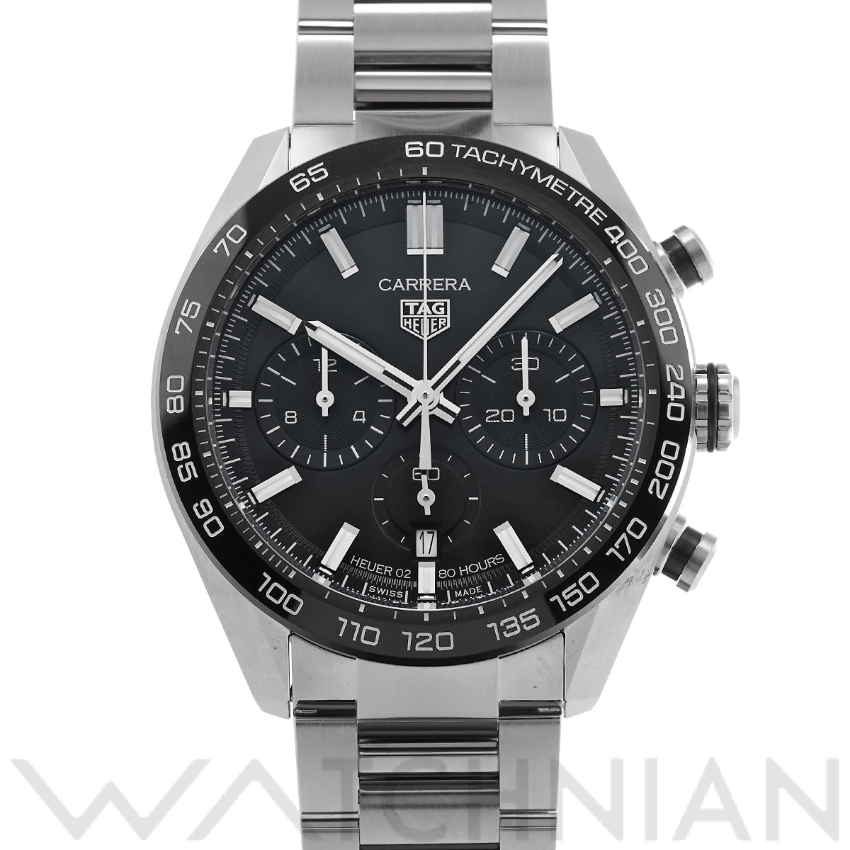 タグ ホイヤー / TAG HEUER カレラ キャリバーホイヤー02 スポーツ クロノグラフ CBN2A1B.BA0643 ブラック メンズ 時計 【中古】【wristwatch】
