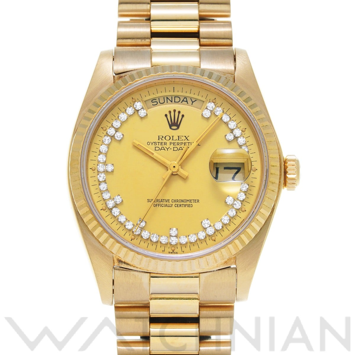 ロレックス デイデイト 18038 シャンパン/ダイヤモンド メンズ 時計 【中古】【wristwatch】