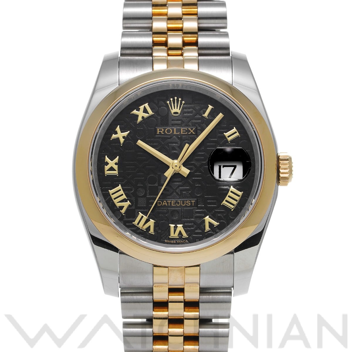 ロレックス デイトジャスト 36 116203 ブラックコンピュータ メンズ 時計 【中古】【wristwatch】