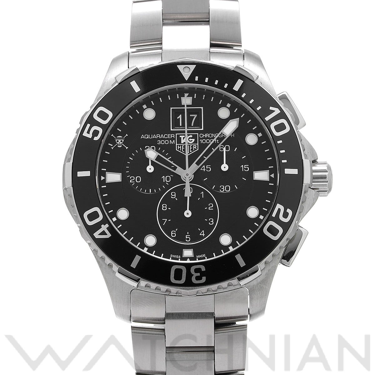 タグ ホイヤー / TAG HEUER アクアレーサー クォーツ クロノグラフ ワンピース CAN1012.BA0821 ブラック メンズ 時計 【中古】【wristwatch】