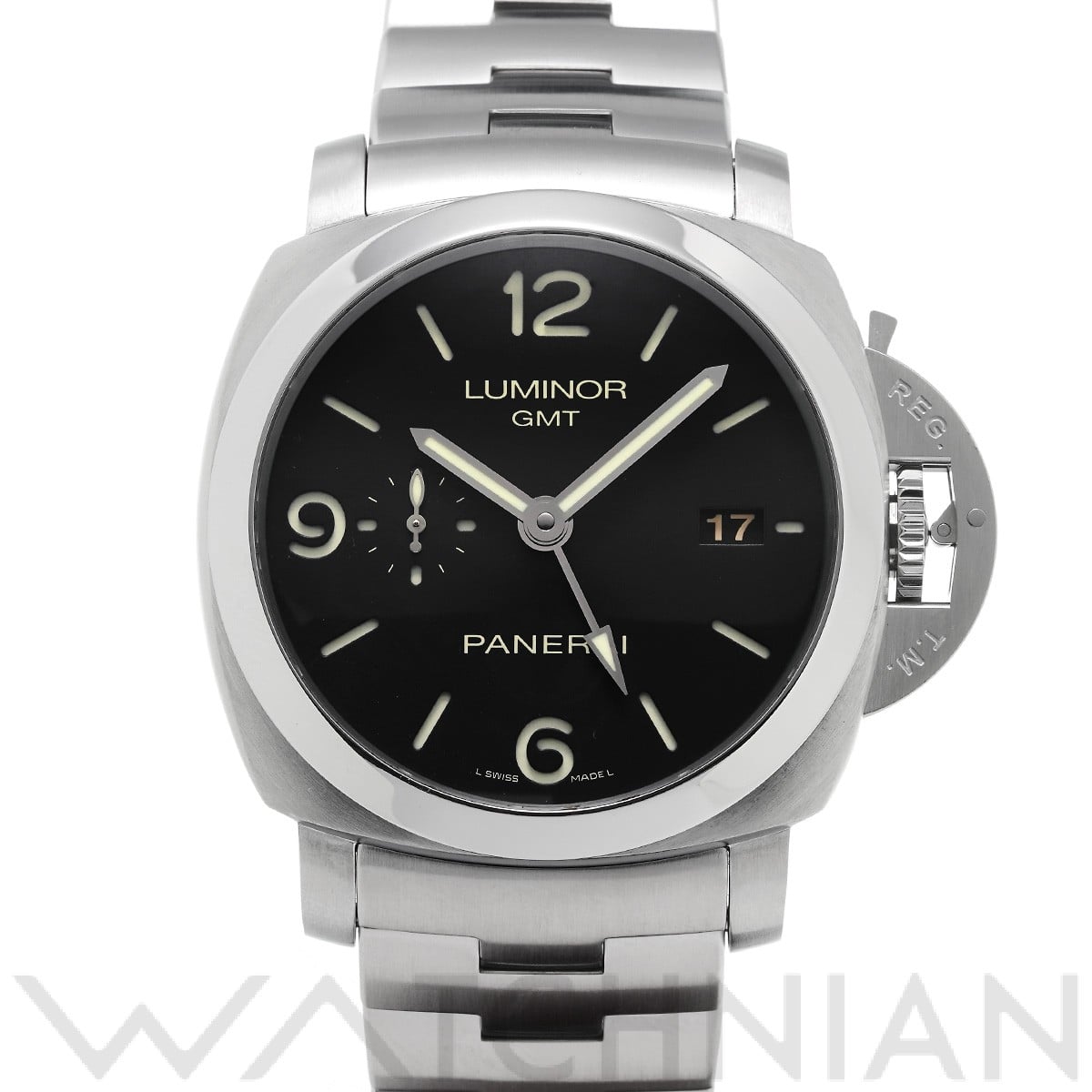 パネライ / PANERAI ルミノール 1950 3デイズ GMT オートマティック アッチャイオ PAM00329 ブラック メンズ 時計 【中古】【wristwatch】