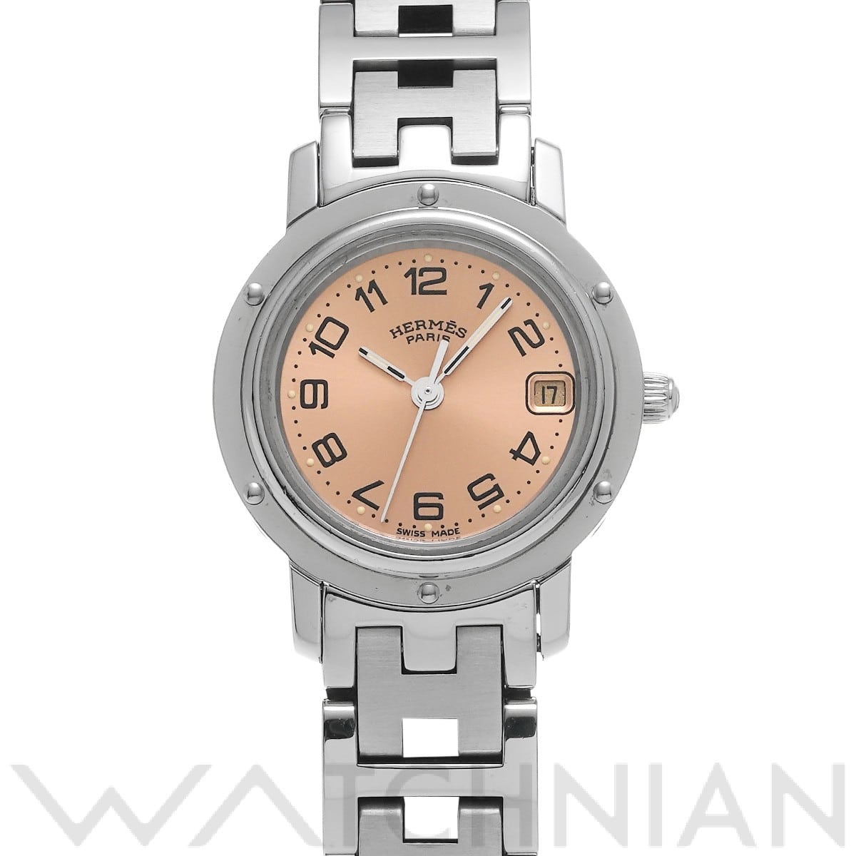 エルメス クリッパー CL4.210 ピンク レディース 時計 【中古】【wristwatch】