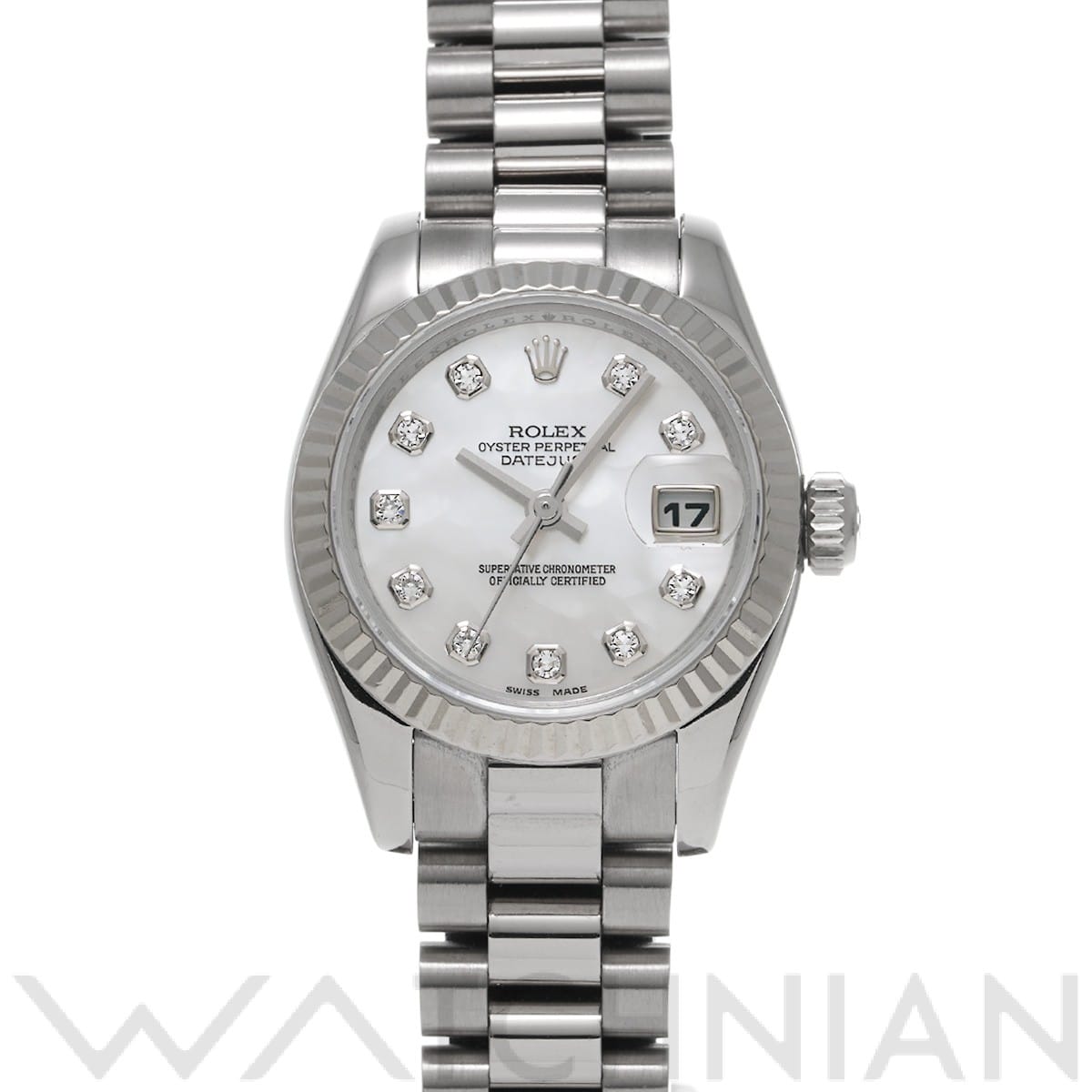 ロレックス レディ デイトジャスト 26 179179NG ホワイトシェル/ダイヤモンド レディース 時計 【中古】【wristwatch】