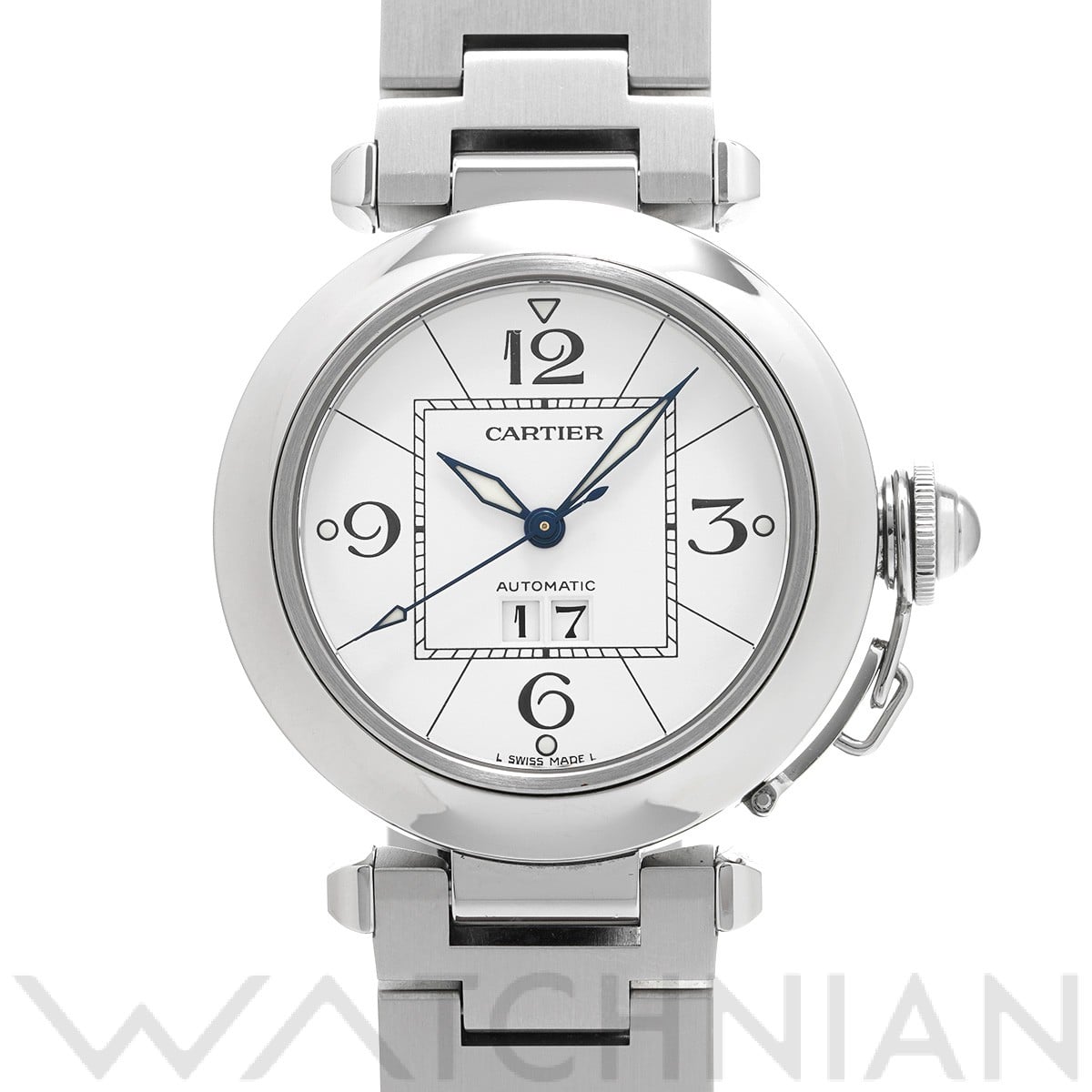 カルティエ / CARTIER パシャC ビッグデイト W31055M7 ホワイト ユニセックス 時計 【中古】【wristwatch】