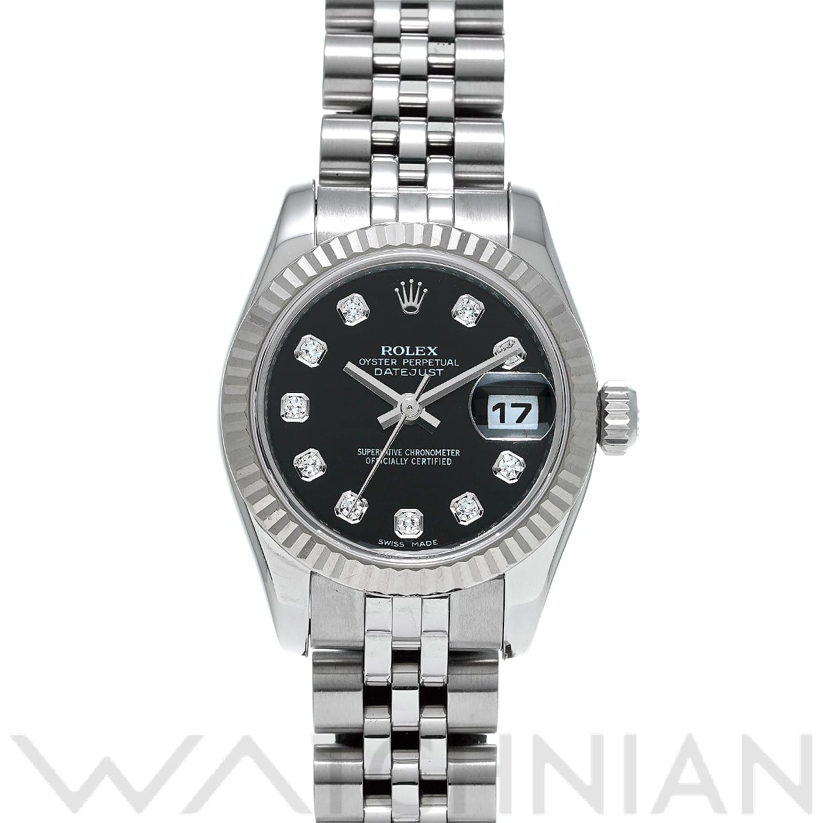 ロレックス レディ デイトジャスト 26 179174G ブラック/ダイヤモンド レディース 時計 【中古】【wristwatch】
