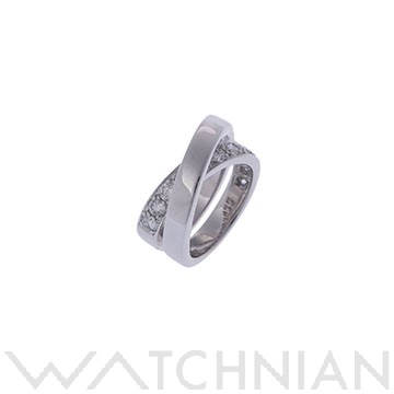 カルティエ パリリング ハーフダイヤ #48 シルバー K18ホワイトゴールド WG レディース ジュエリー 【中古】【jewelry】