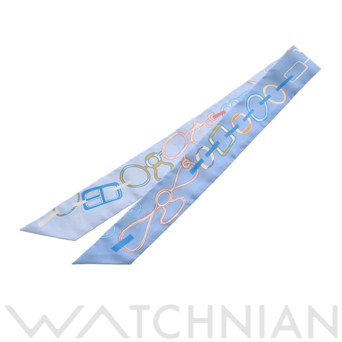 エルメス / HERMES ツイリー DO RE BOUCLES ブルーシエル/ブルーコバルト 063951S シルク100％ レディース 【新品】【other】