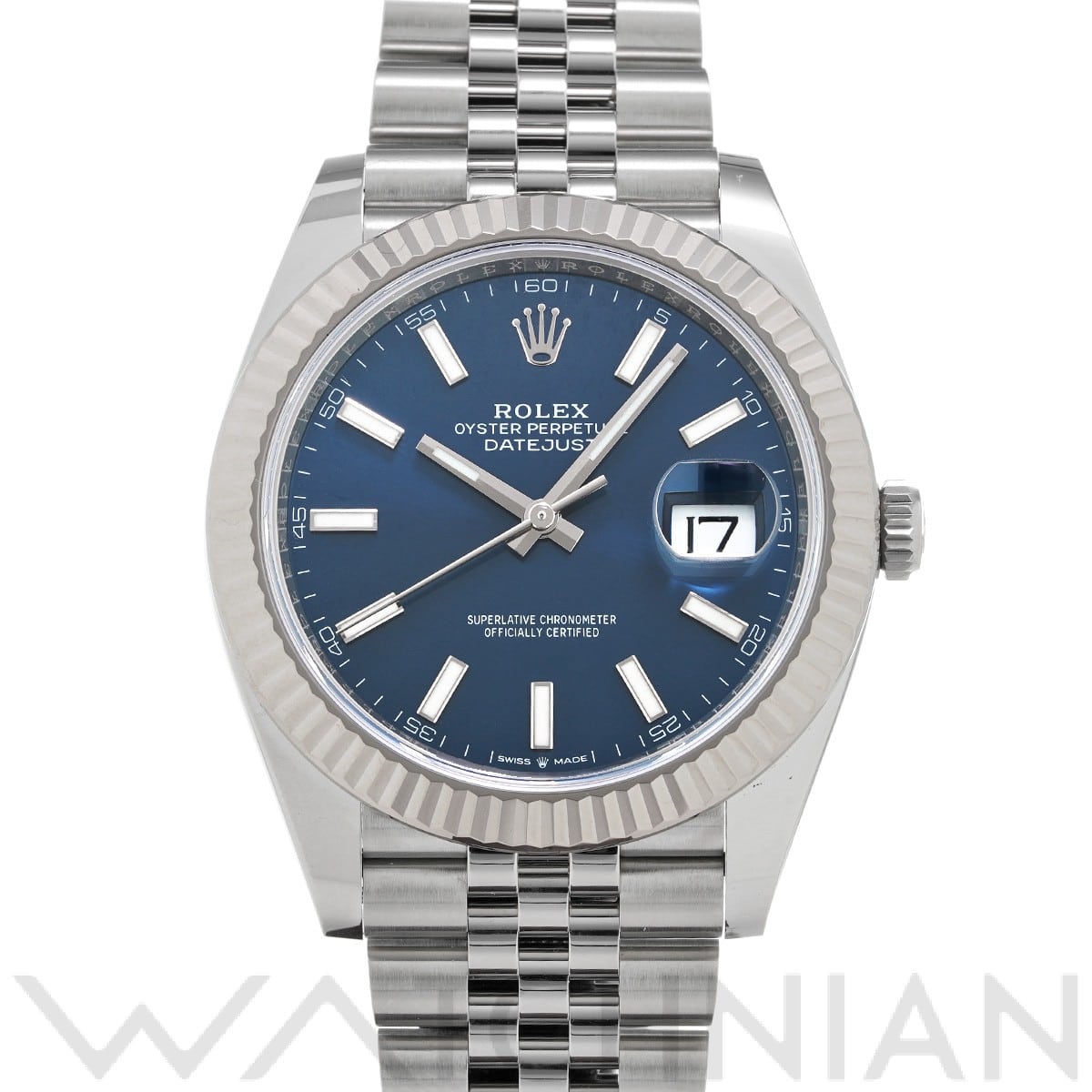 ロレックス デイトジャスト 41 126334 ブライトブルー メンズ 時計 【中古】【wristwatch】