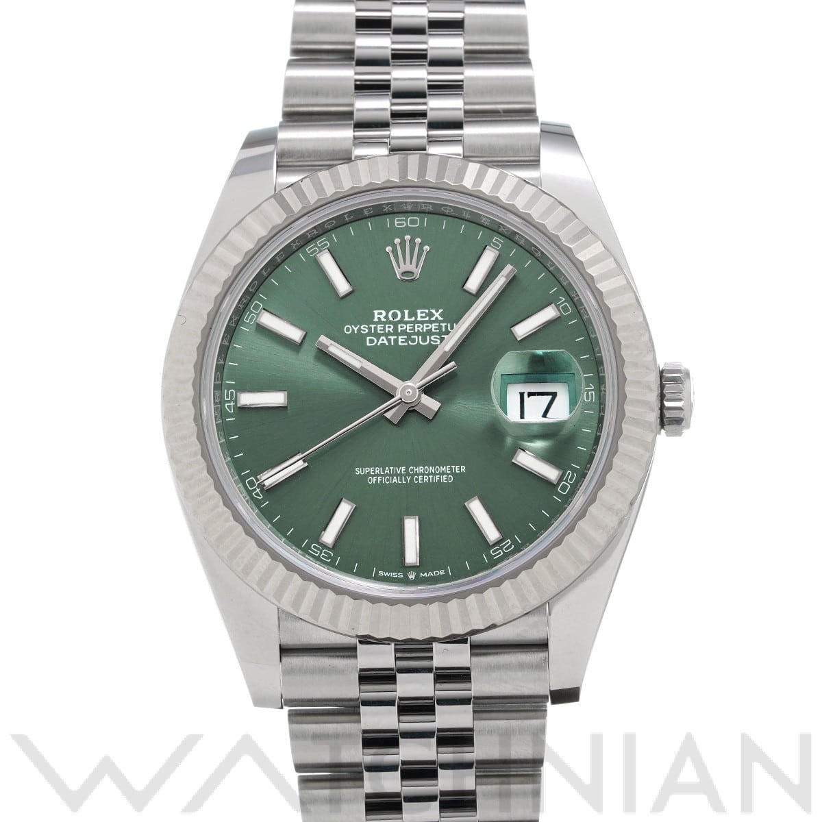 ロレックス デイトジャスト 41 126334 ミントグリーン メンズ 時計 【中古】【wristwatch】