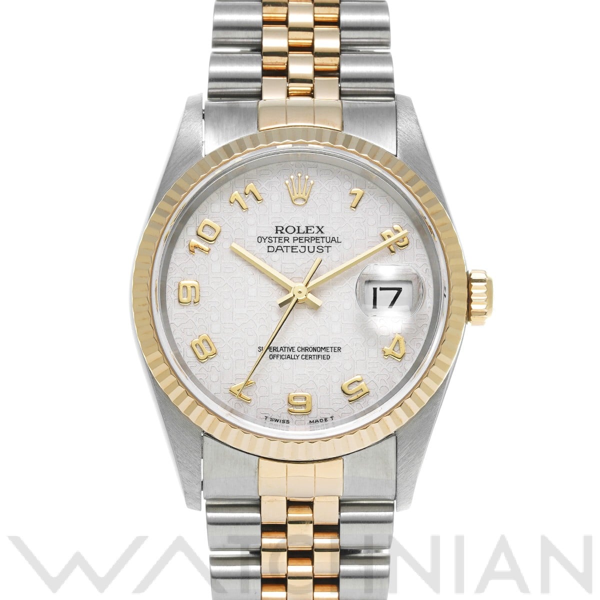 ロレックス デイトジャスト 16233 アイボリーコンピュータ メンズ 時計 【中古】【wristwatch】