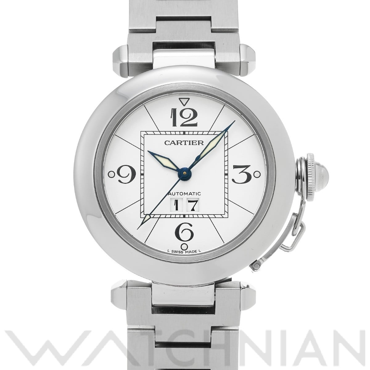 カルティエ / CARTIER パシャC ビッグデイト W31055M7 ホワイト ユニセックス 時計 【中古】【wristwatch】