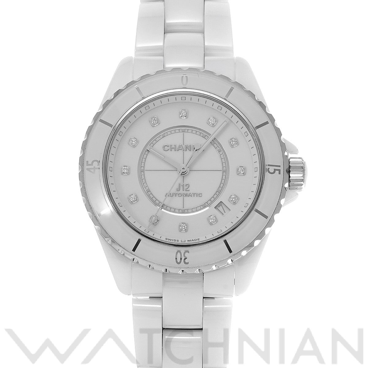 シャネル / CHANEL J12 キャリバー12.1 38MM H5705 ホワイトラッカー/ダイヤモンド メンズ 時計 【中古】【wristwatch】