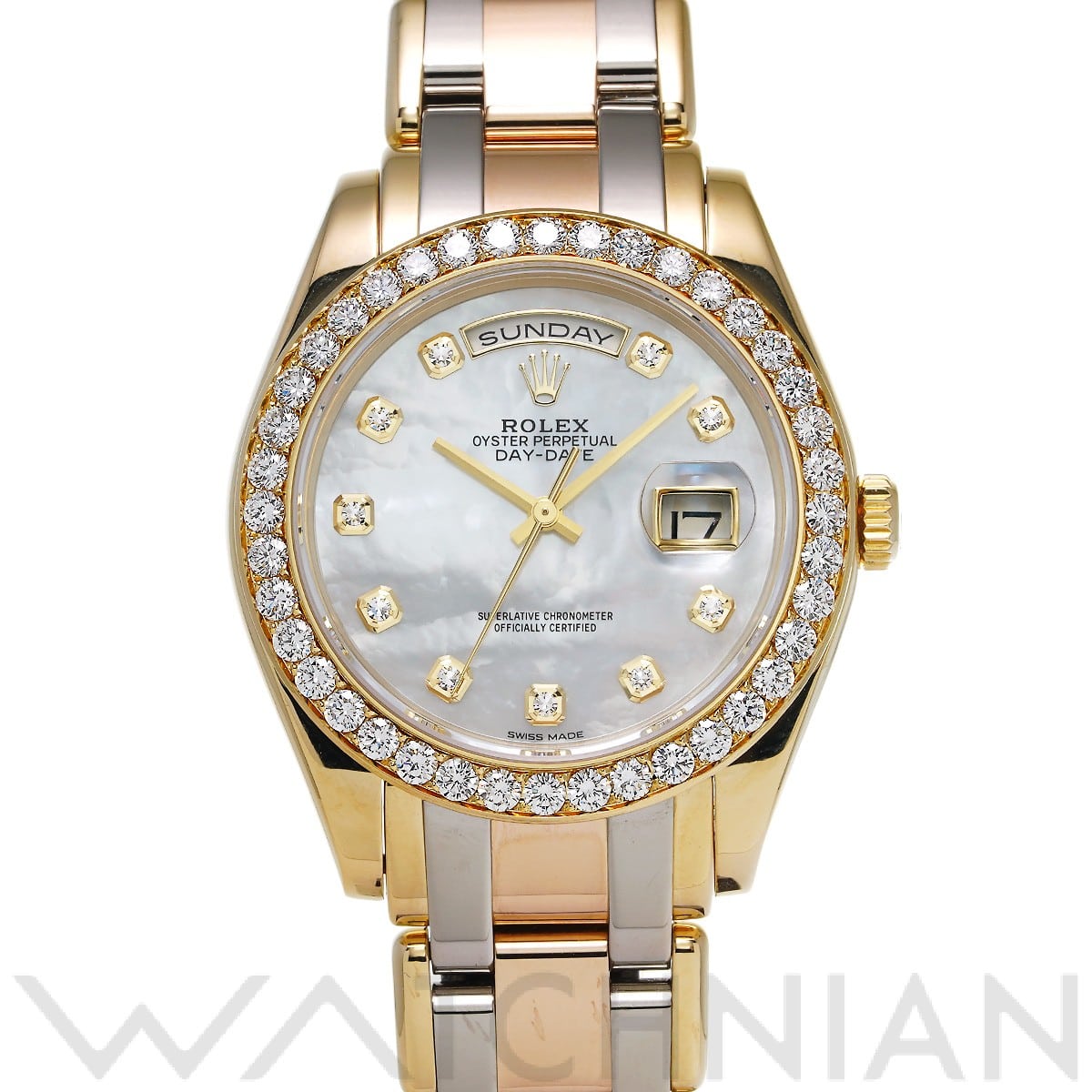ロレックス / ROLEX デイデイト パールマスター 18948NG ホワイトシェル/ダイヤモンド メンズ 時計 【中古】【wristwatch】