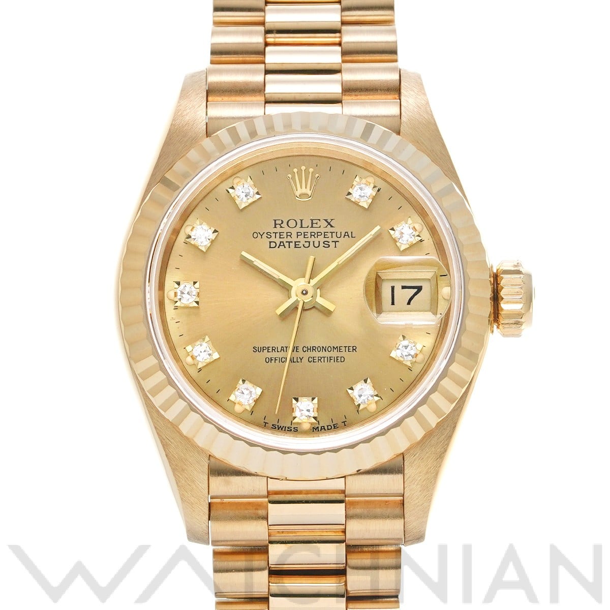 ロレックス デイトジャスト 69178G シャンパン/ダイヤモンド レディース 時計 【中古】【wristwatch】