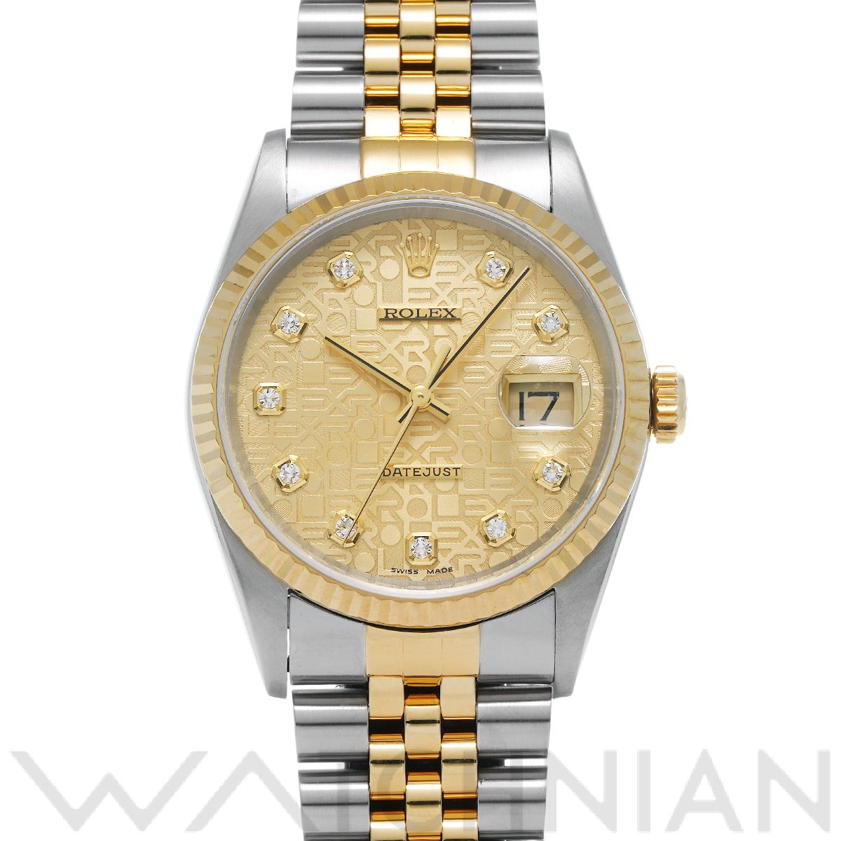 ロレックス デイトジャスト 16233G シャンパンコンピュータ/ダイヤモンド メンズ 時計 【中古】【wristwatch】